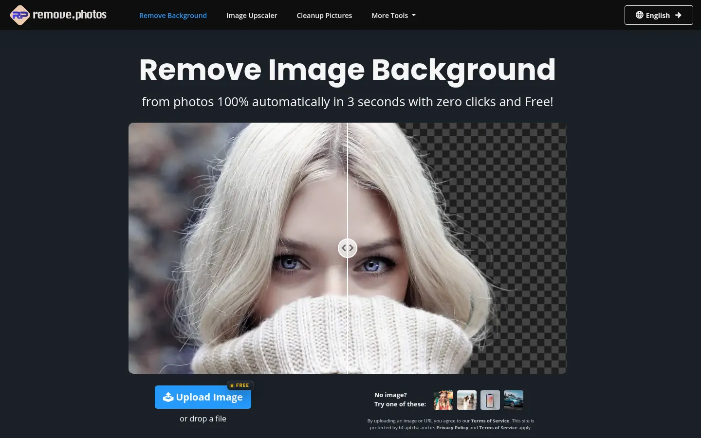 Remove Background From Photos | Free Image Background Remover | RemovePhotos 网站预览图