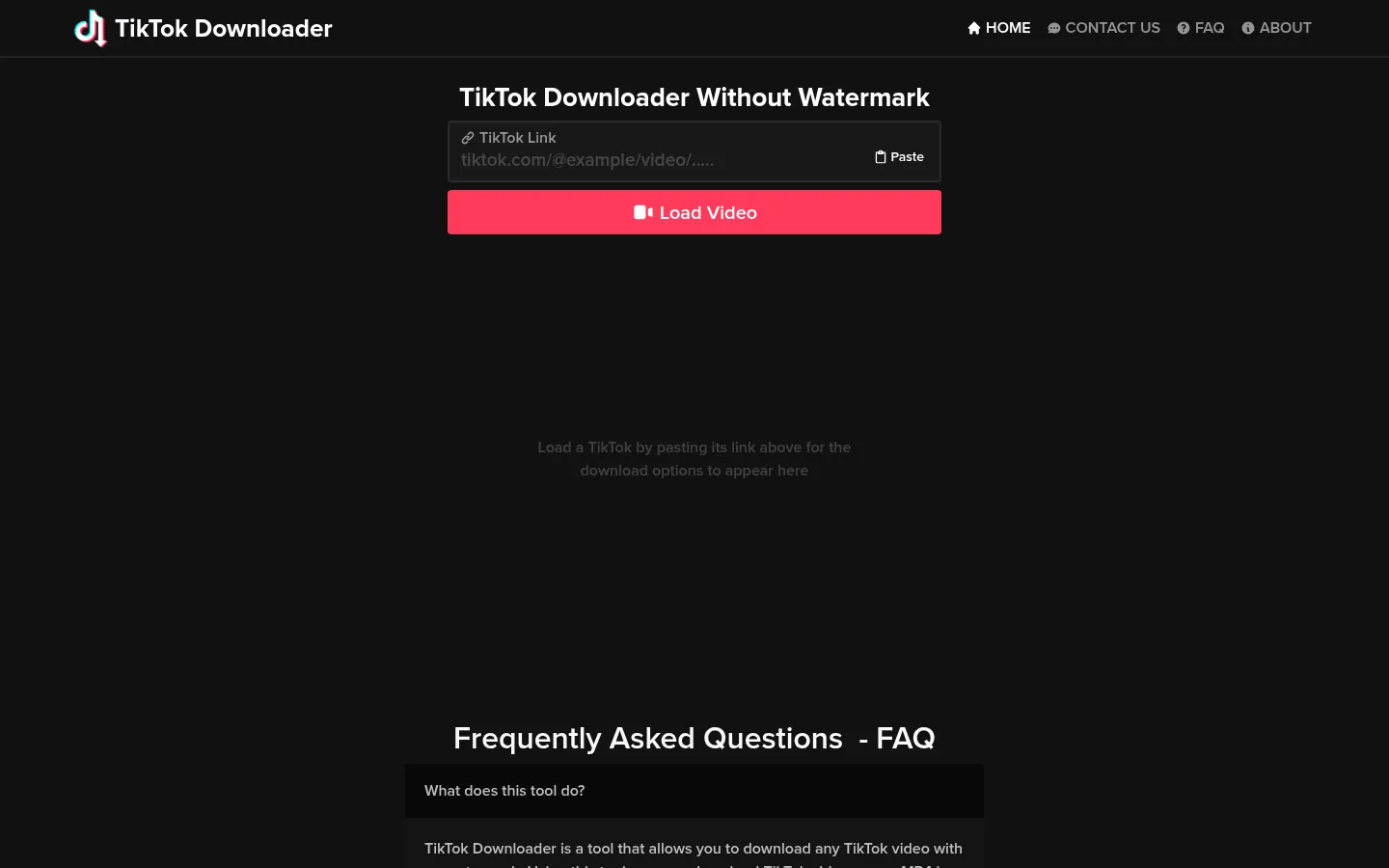 TikTok Downloader - Download TikTok Without Watermark 网站预览图