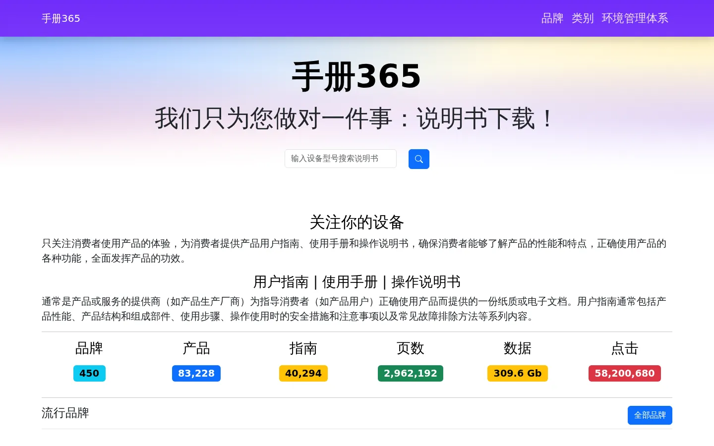 简体中文手册、说明书和指南 | PDF文档 | 手册365 网站预览图
