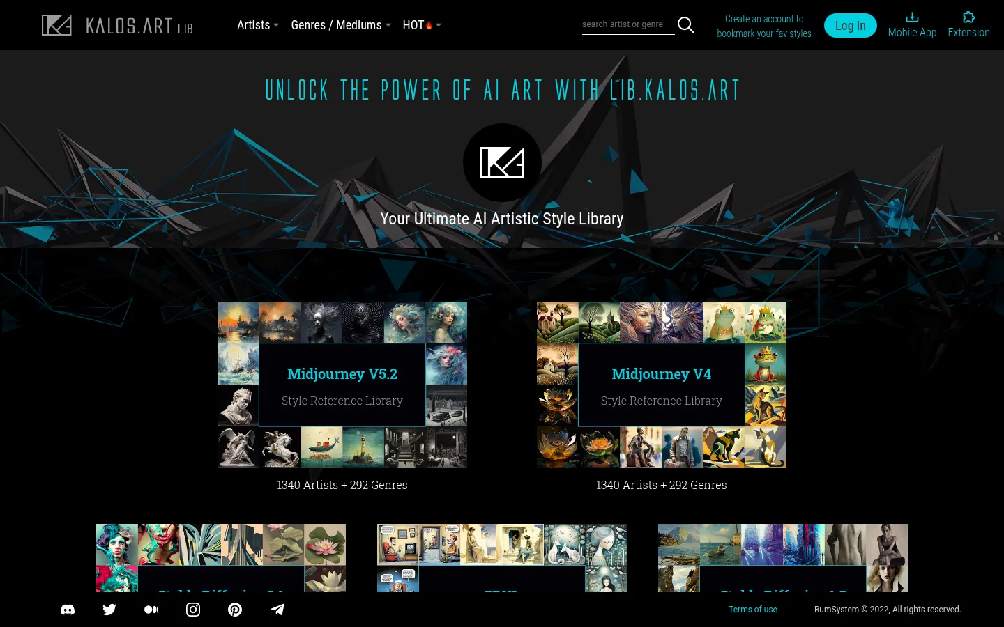 Homepage - lib.kalos.art 网站预览图