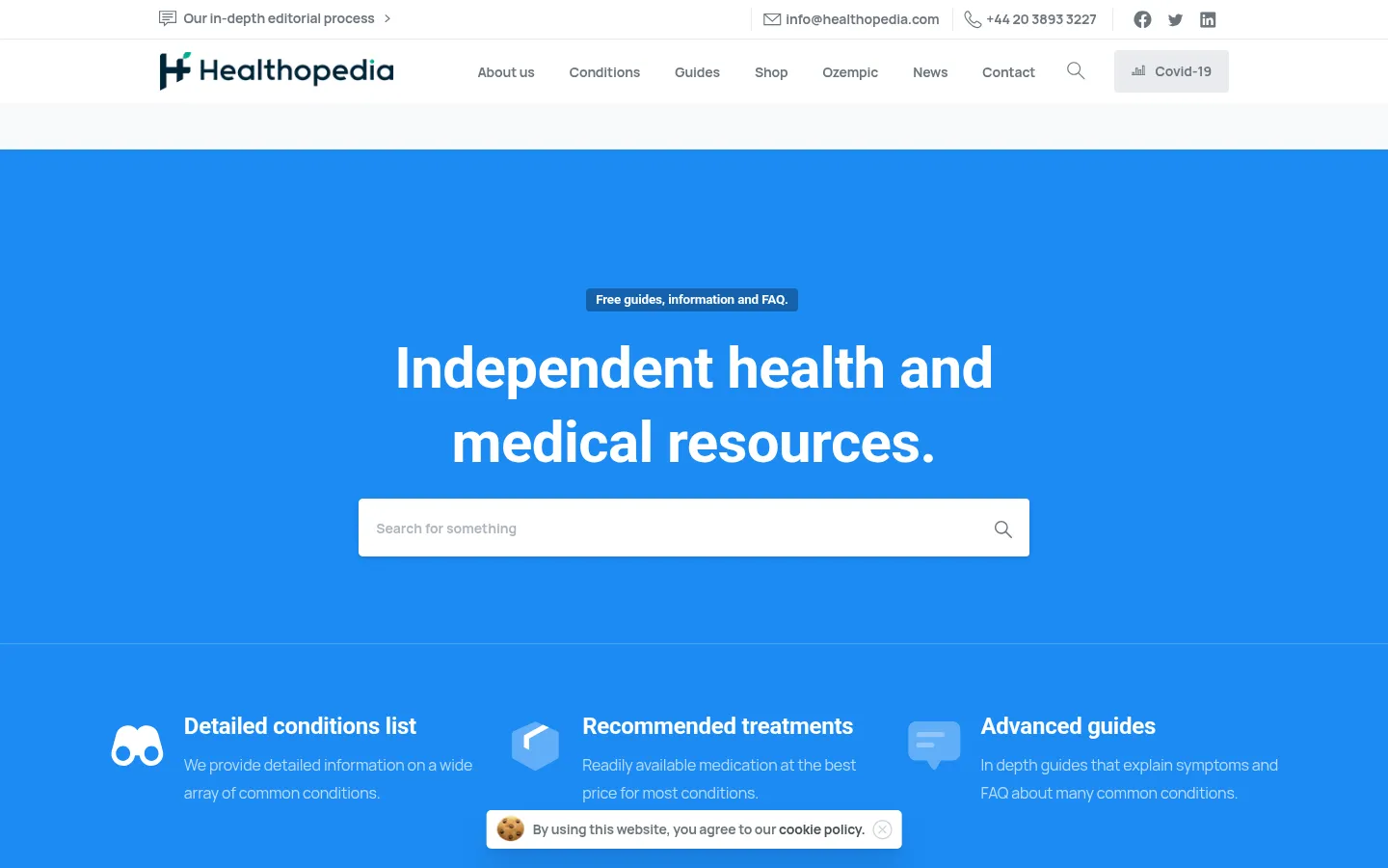 Healthopedia Home - Healthopedia.com 网站预览图