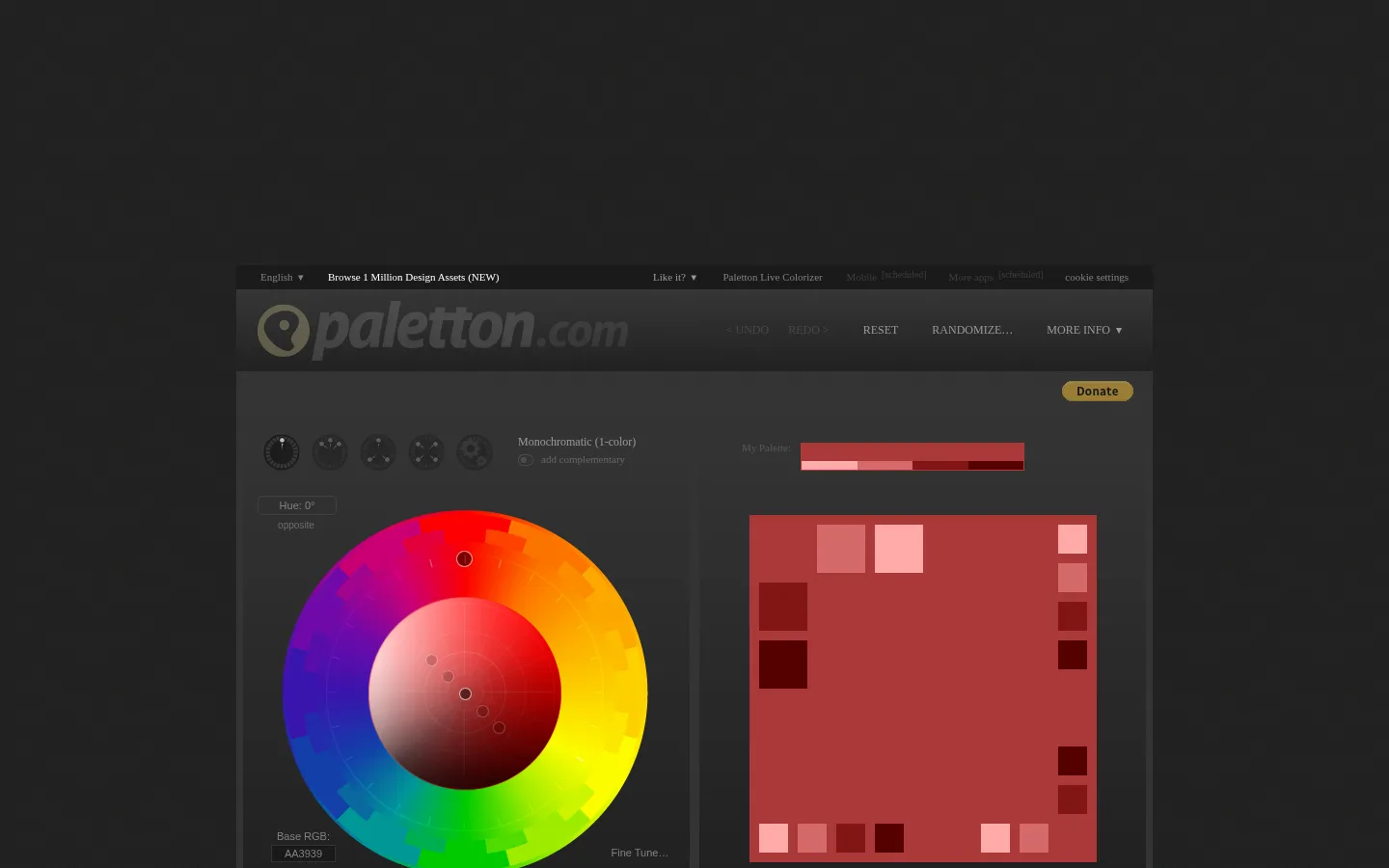 Paletton - The Color Scheme Designer 网站预览图