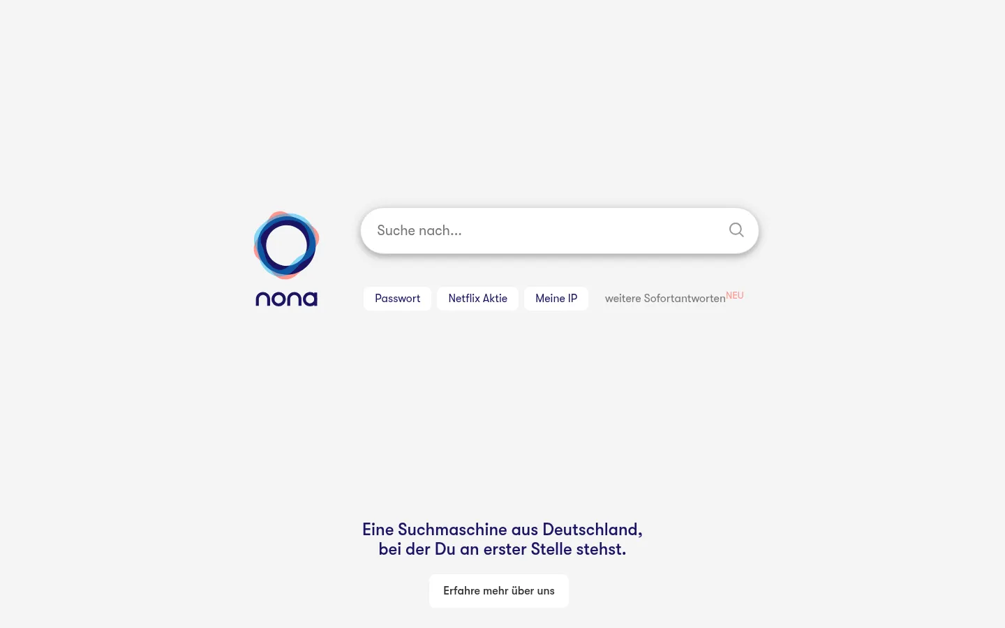 Nona ist eine private und werbefreie Suchmaschine 网站预览图