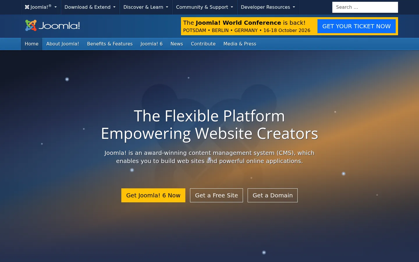 Joomla Content Management System (CMS) - try it! It's free! 网站预览图