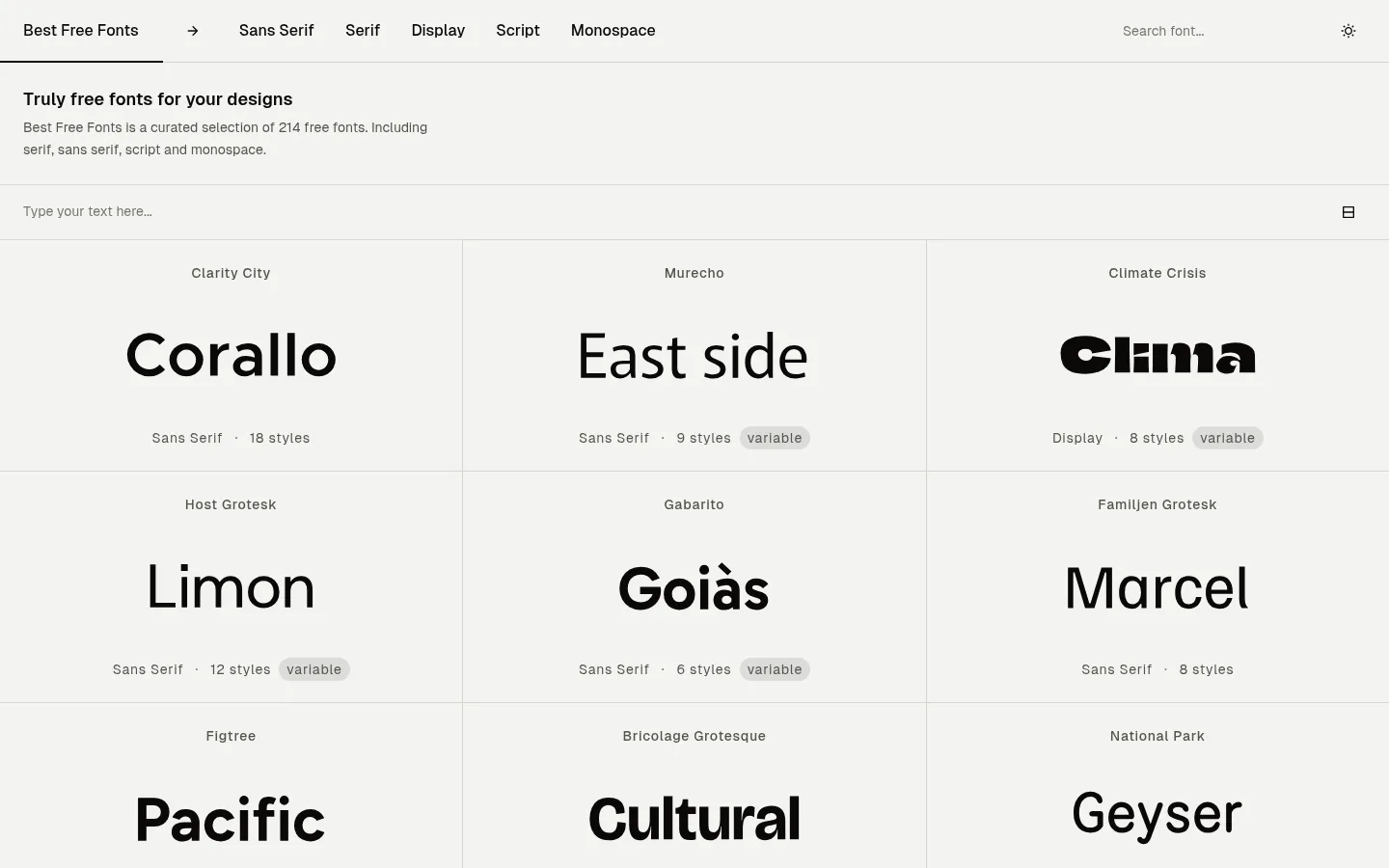 Best Free Fonts – Curated Fonts for Designers 网站预览图