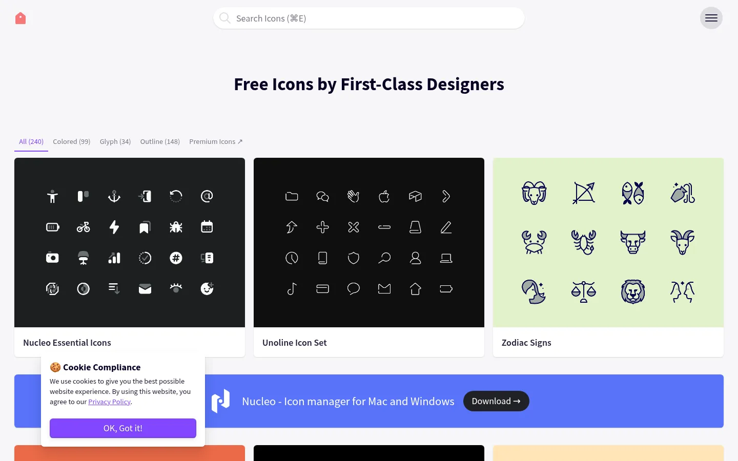 Free Icons by First-Class Designers | Iconstore 网站预览图