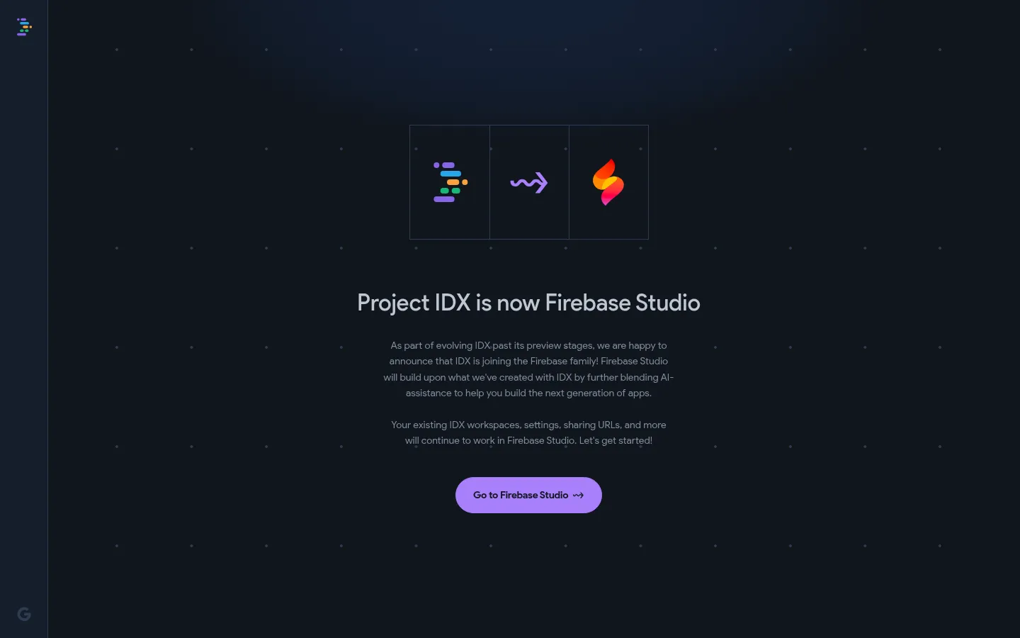 Project IDX 网站预览图