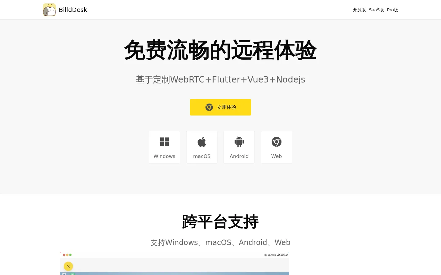 BilldDesk远程桌面软件-免费流畅的远程连接电脑手机 网站预览图
