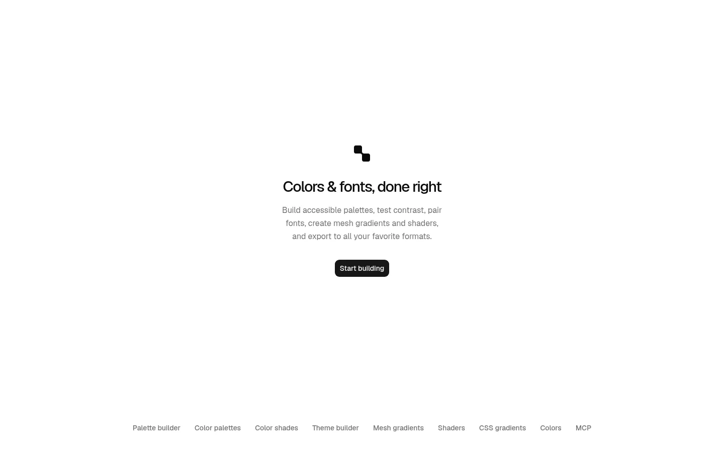 Colors & Fonts — Color Palettes, CSS Gradients & Theme Tools 网站预览图