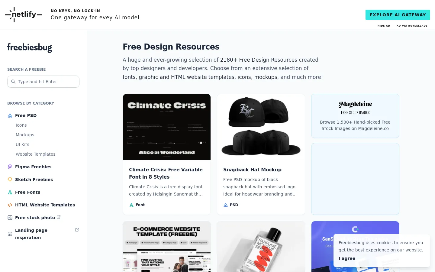 The Best Free Resources for Designers and Developers - Freebiesbug 网站预览图