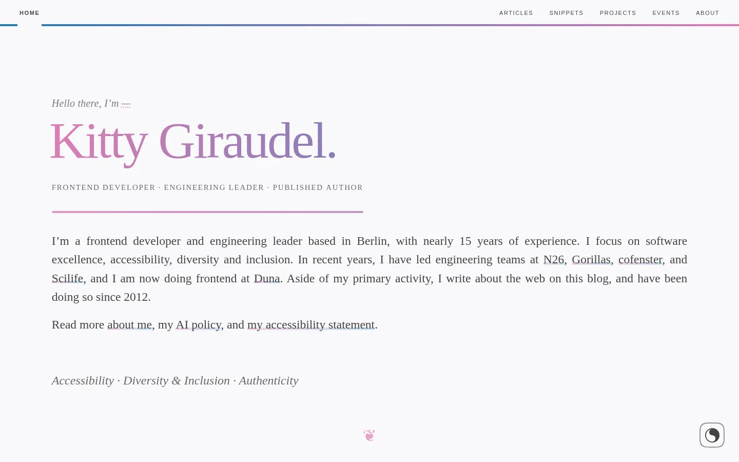 Home | Kitty Giraudel 网站预览图