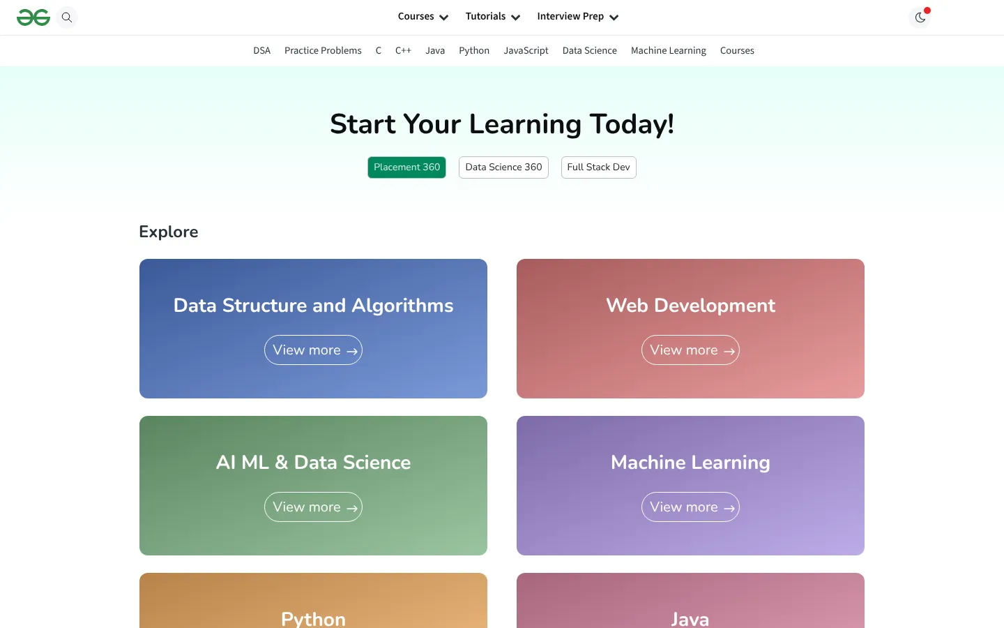 GeeksforGeeks | Your All-in-One Learning Portal 网站预览图