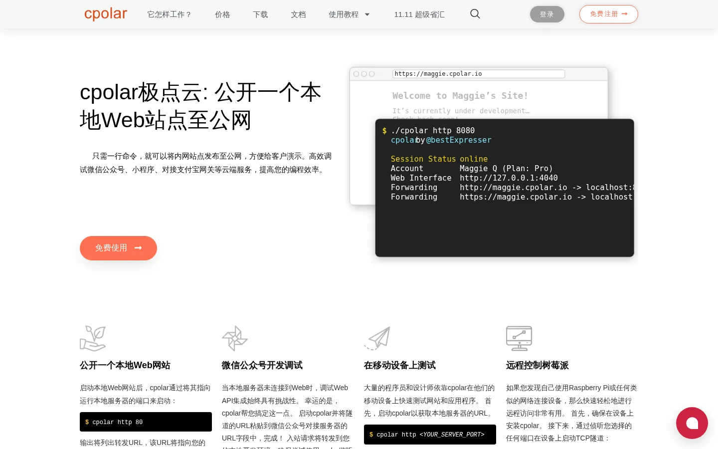 cpolar官网-安全的内网穿透工具 | 无需公网ip | 远程访问 | 搭建网站 网站预览图