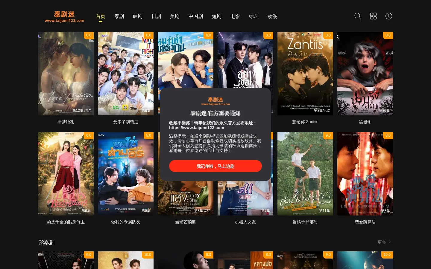泰剧迷 - 最新高清泰剧TV免费在线观看_泰剧网 网站预览图