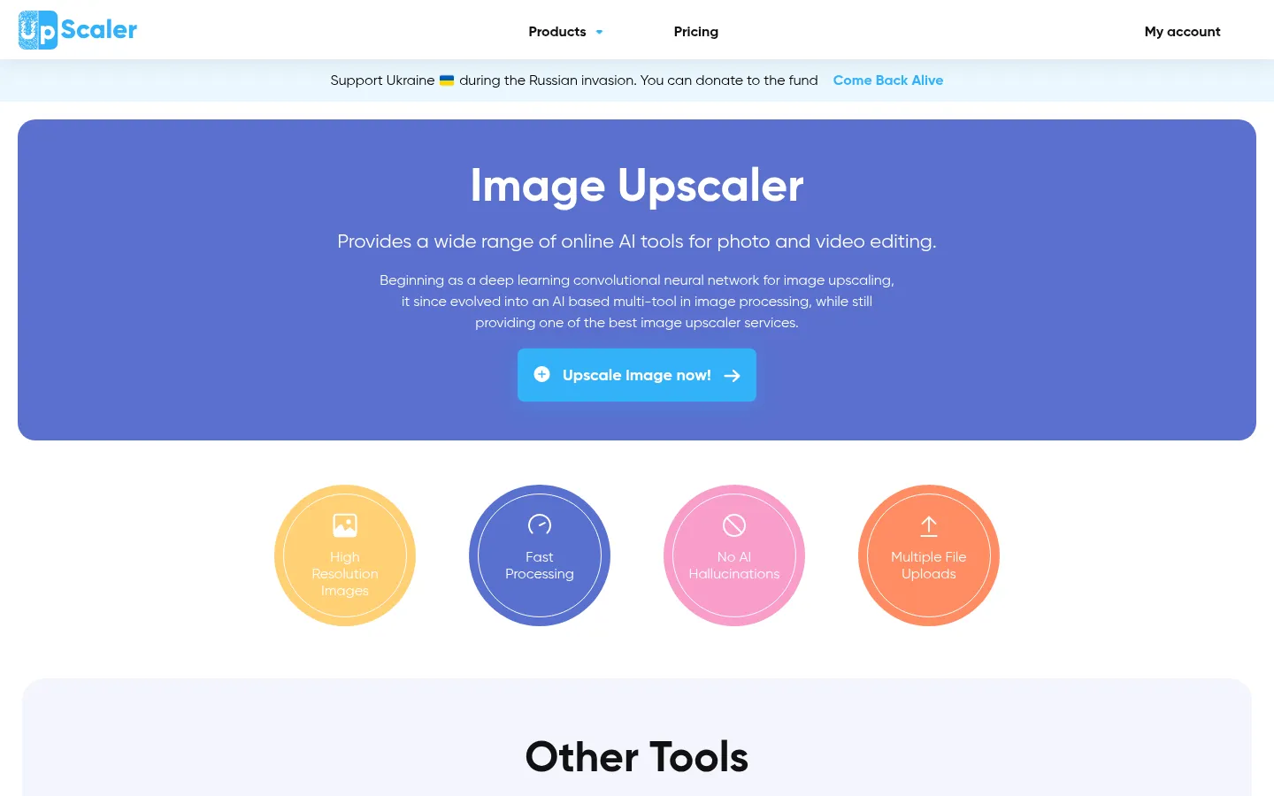 Image Upscaler - Upscale Your Photo for Free with AI 网站预览图