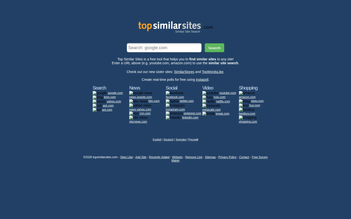 Top Similar Sites - Find Similar, Alternative or Related Sites Instantly 网站预览图