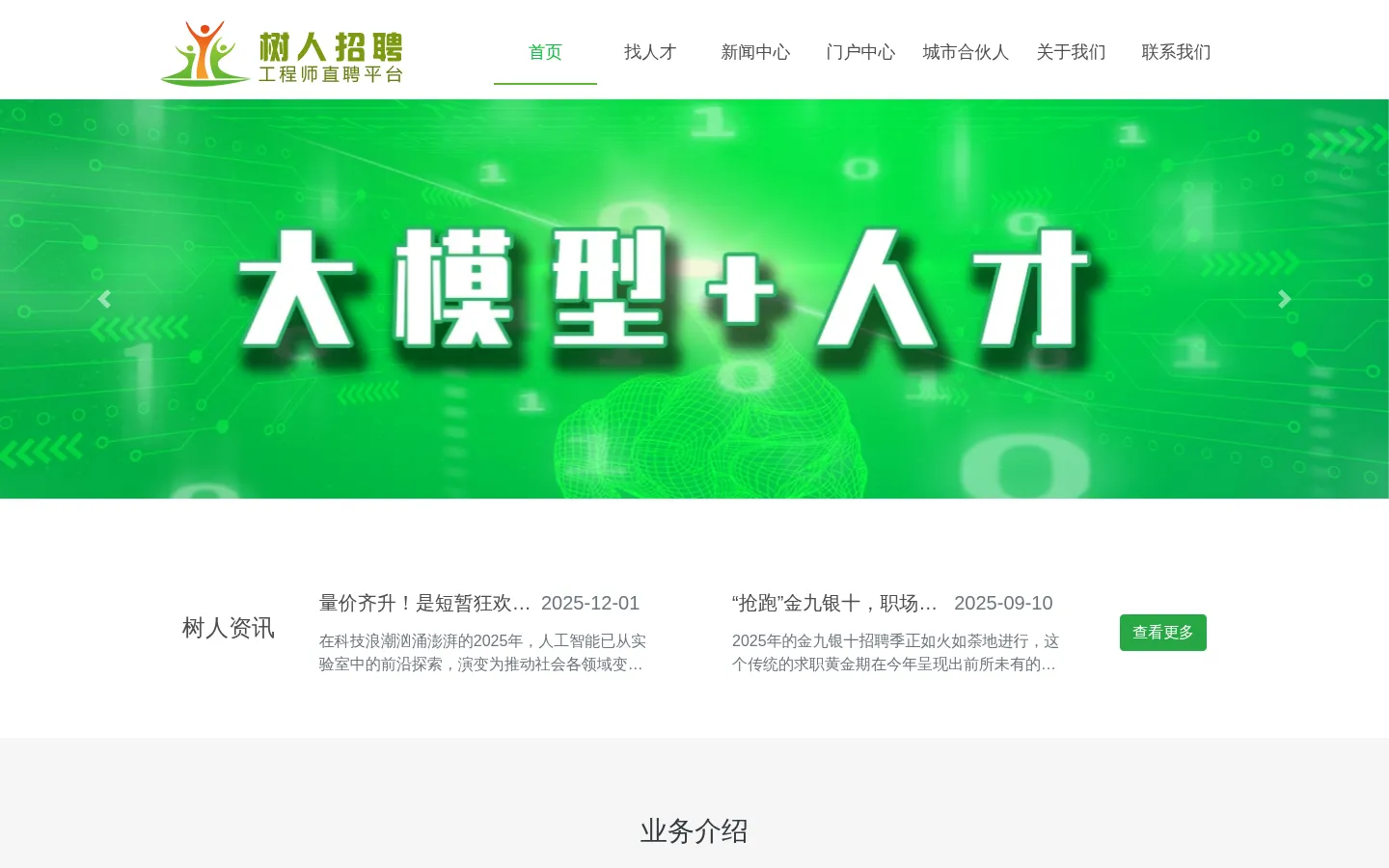 树人招聘-专注IT人员直聘平台 网站预览图