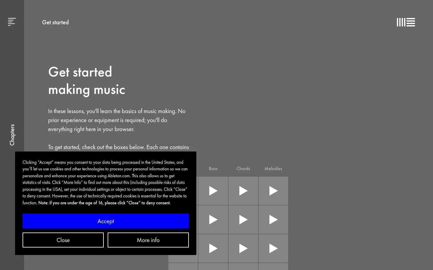 Get started | Learning Music 网站预览图